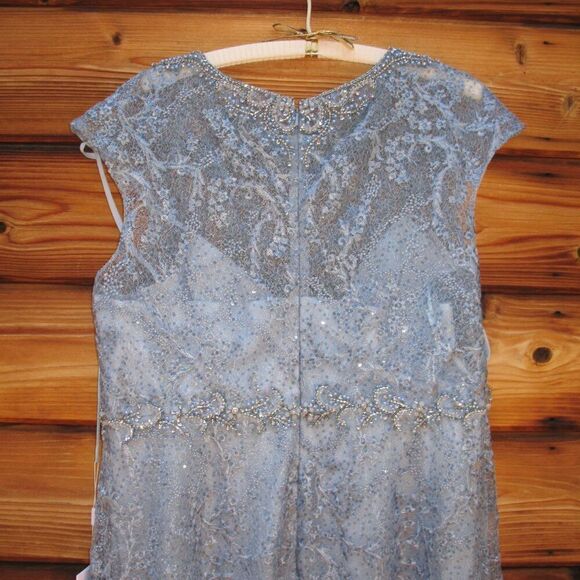 MAC DUGGAL  79430 Womens Blue Embroidered Cap Sleeve A Line Gown - Picture 11 of 14